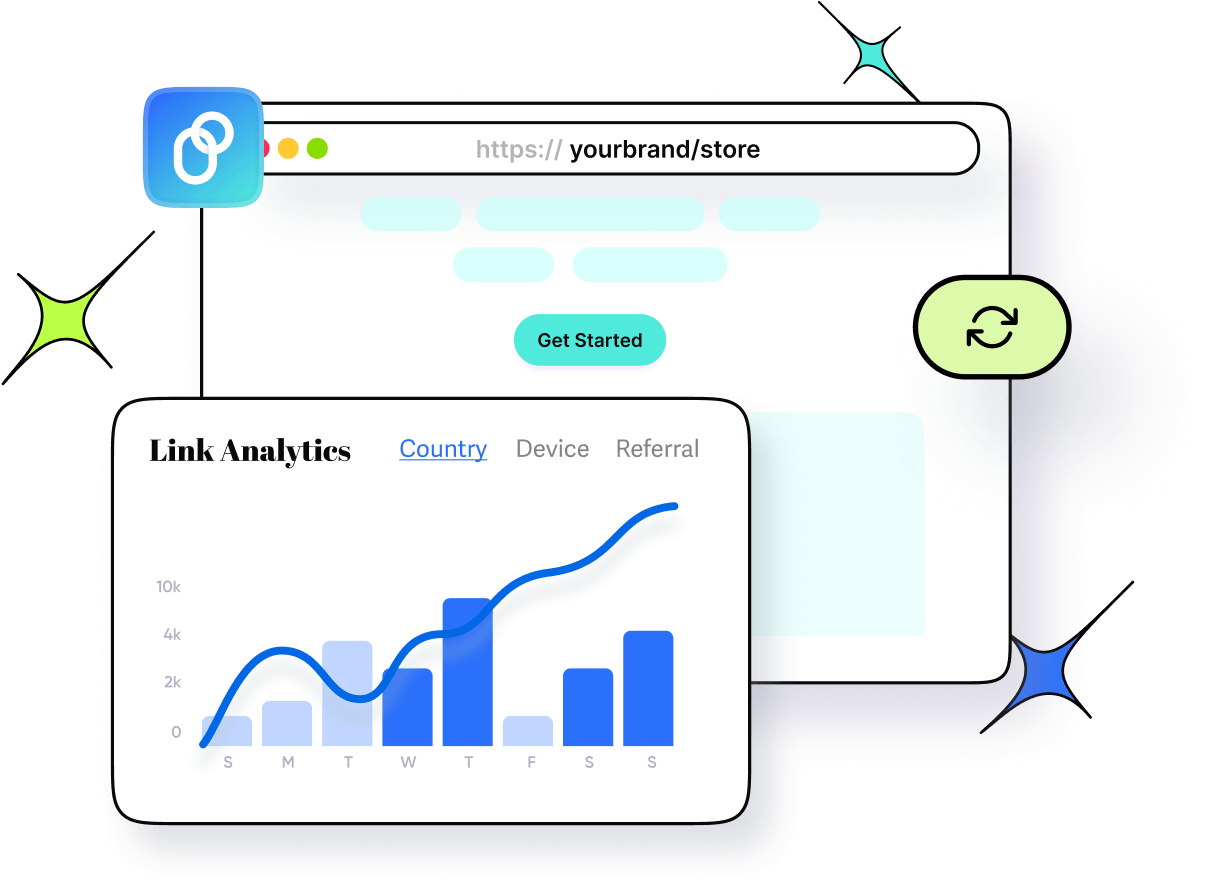 Link analytics by country, device and referrer in Replug