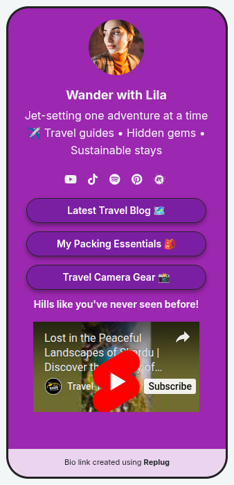 Travel Influencer Bio